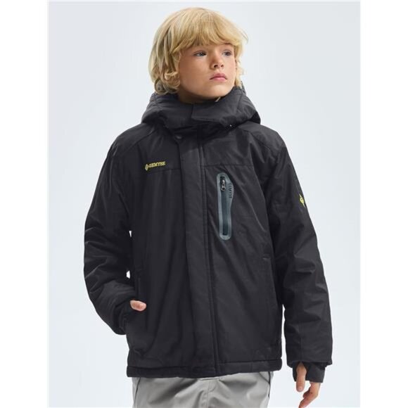 Boy's Waterproof Ski Snow Jacket Hooded Fleece Lined Windproof Winter Jacket - Picture 2 of 7